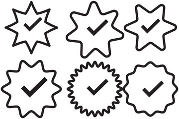 Checkmark icon. Blue check mark vector set. Checked checkbox sign. Approved symbol. Isolated v checkmark icon.