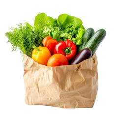 Fresh Vegetables in Paper Bag  Farmers Market Harvest  Healthy Eating