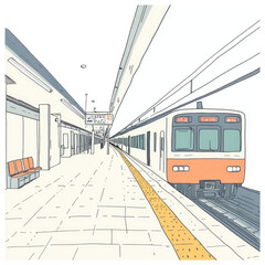 Naklejka premium Train Arriving at Modern Train Station Platform