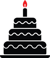 birthday cake icon over white background vector illustration. vector graphic design