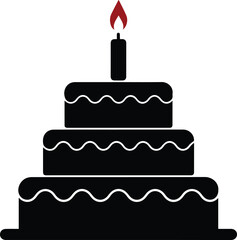 birthday cake icon over white background vector illustration. vector graphic design