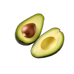 Sliced Fresh Avocado isolated on transparent Background