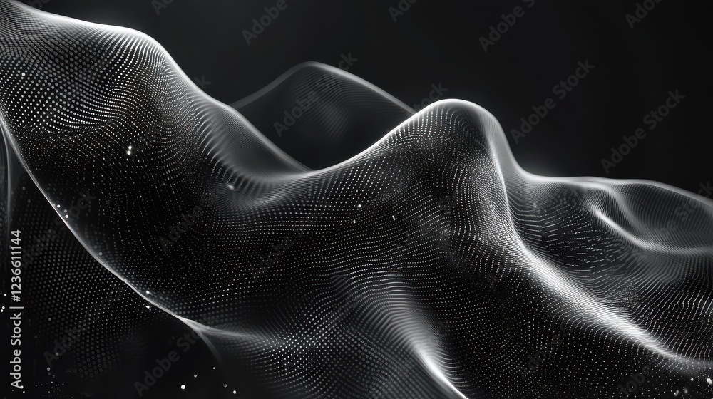 Poster big data network visualization concept. digital music industry, abstract science vector background. 