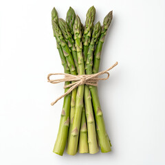 Fresh green asparagus tied with twine, perfect for healthy meals
