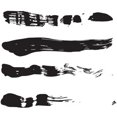 Hand drawn grunge ink strokes and lines, creative brush lines with rough edges. Abstract hand drawn doodle lines. Black splatter