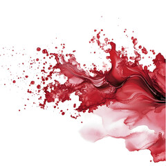 Fototapeta premium Abstract red ink splash with fluid movement and texture