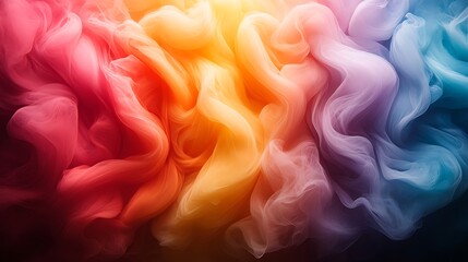 Obraz premium Abstract Rainbow Colored Fabric Swirls Flowing