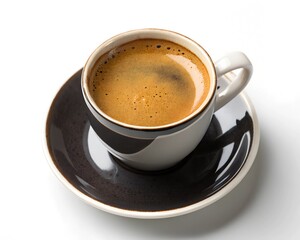 coffee stylish opaque ceramic cup filled with dark espresso, topped with a golden crema layer.
