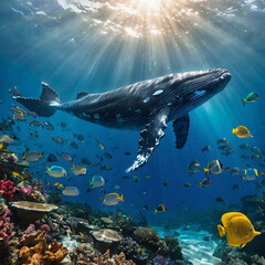 Fototapeta premium Sharks in the sea