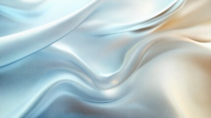 Obraz premium Elegant Draped Silk Fabric Texture Background: Soft, Smooth, Light Blue and White Waves