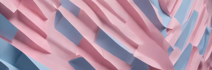 Obraz premium soft pink and blue colored paper layers in a staggered pattern, decorative paper stack, soft pink, abstract art