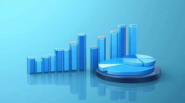 Analytics infographics elements. Data graphic, marketing chart diagram. Budget flat histogram. Statistic infographics elements