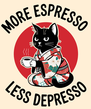 more espresso less depresso funny cat lover