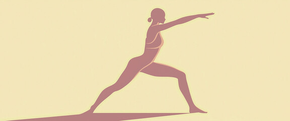 minimalistic yoga pose illustration in pastel colors, soft lines and smooth shadows, ideal for wellness and fitness topics