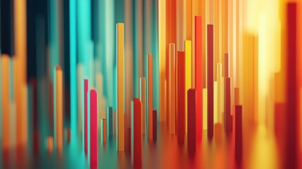 Obraz premium A business chart with bars rising upwards illustrates financial growth