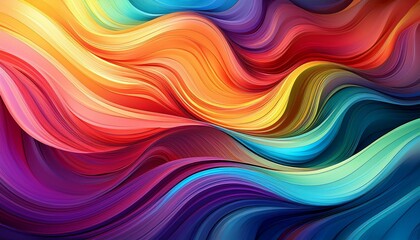 colorful curved abstract waves in a vibrant flowing design