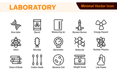 Laboratory Icon Set. A meticulously designed collection of icons for scientific research, experimentation, and research presentations to convey professionalism and innovation.
