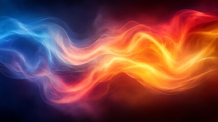 Fototapeta premium Abstract fiery and icy waves flowing together