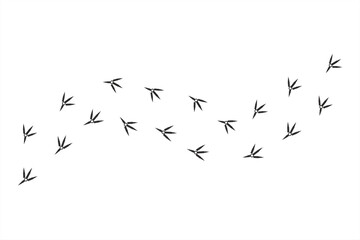 fowl footprints icon in flat style