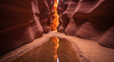 Stunning Antelope Canyon Reflection Pool Landscape Photo