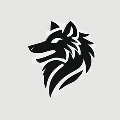 Obraz premium vector black silhouette of a wolf