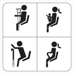 priority seating icon in line style
