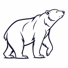Simple a Bear line art vector design white background