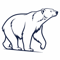 Simple a Bear line art vector design white background