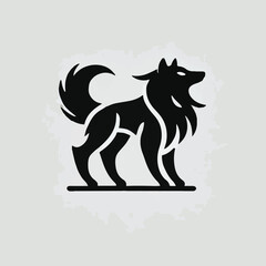 Fototapeta premium vector black silhouette of a wolf