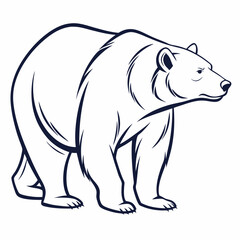 Simple a Bear line art vector design white background