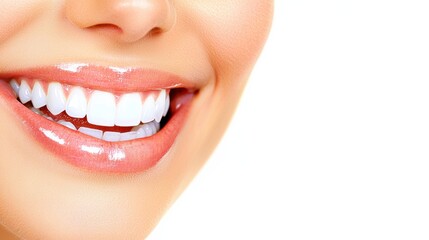 Fototapeta premium Bright smile celebration dental clinic portrait clean environment close-up oral health awareness