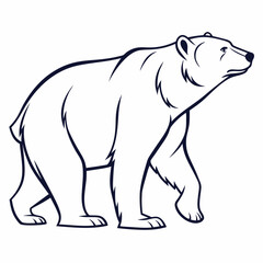 Simple a Bear line art vector design white background