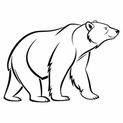 Simple a Bear line art vector design white background