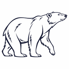 Simple a Bear line art vector design white background