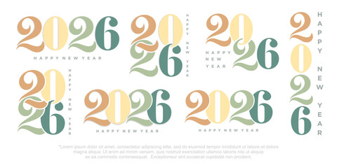 Happy new year 2026 design,2026 logo text design. new year celebration concept . Vector illustration