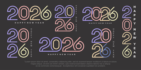 Happy new year 2026 design,2026 logo text design. new year celebration concept . Vector illustration