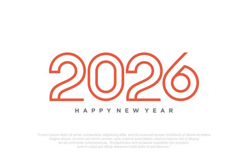 Happy new year 2026 design,2026 logo text design. new year celebration concept . Vector illustration