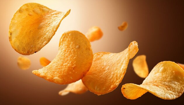 potato chips fly composition background