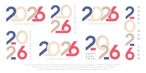 Happy new year 2026 design,2026 logo text design. new year celebration concept . Vector illustration