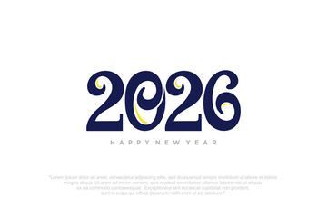 Happy new year 2026 design,2026 logo text design. new year celebration concept . Vector illustration