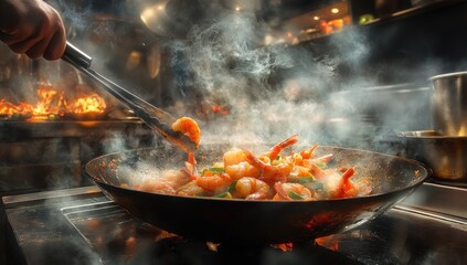 Delicious Shrimp Stir-Fry in a Wok: A Culinary Masterpiece
