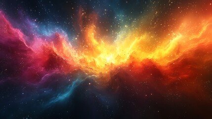 Naklejka premium Celestial Nebula Cosmic Fire Swirling Galaxy