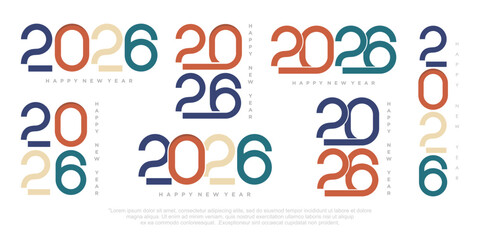 Happy new year 2026 design,2026 logo text design. new year celebration concept . Vector illustration