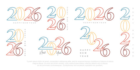 Happy new year 2026 design,2026 logo text design. new year celebration concept . Vector illustration
