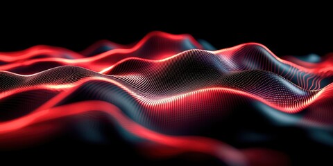 Red and black wave with a lot of dots