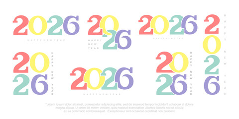 Happy new year 2026 design,2026 logo text design. new year celebration concept . Vector illustration