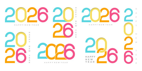 Happy new year 2026 design,2026 logo text design. new year celebration concept . Vector illustration