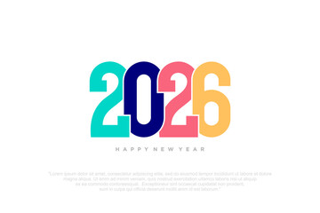 Happy new year 2026 design,2026 logo text design. new year celebration concept . Vector illustration