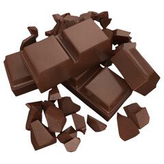 A close-up view of chocolate with a transparent background is suitable to complete your design needs