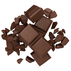 A close-up view of chocolate with a transparent background is suitable to complete your design needs